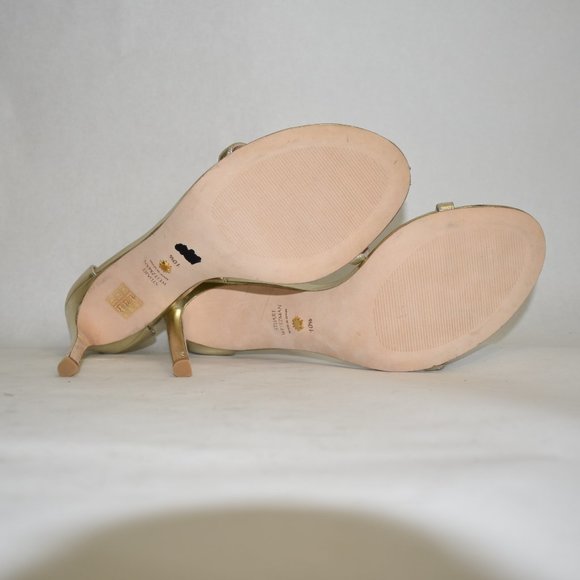 $450 Stuart Weitzman Nudistsong Sandal HEEL leather heels 10.5 (SE28) - Picture 7 of 8